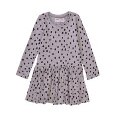 8GTDRESS 3K: Grey Spot Aop Dress (1-3 Years)